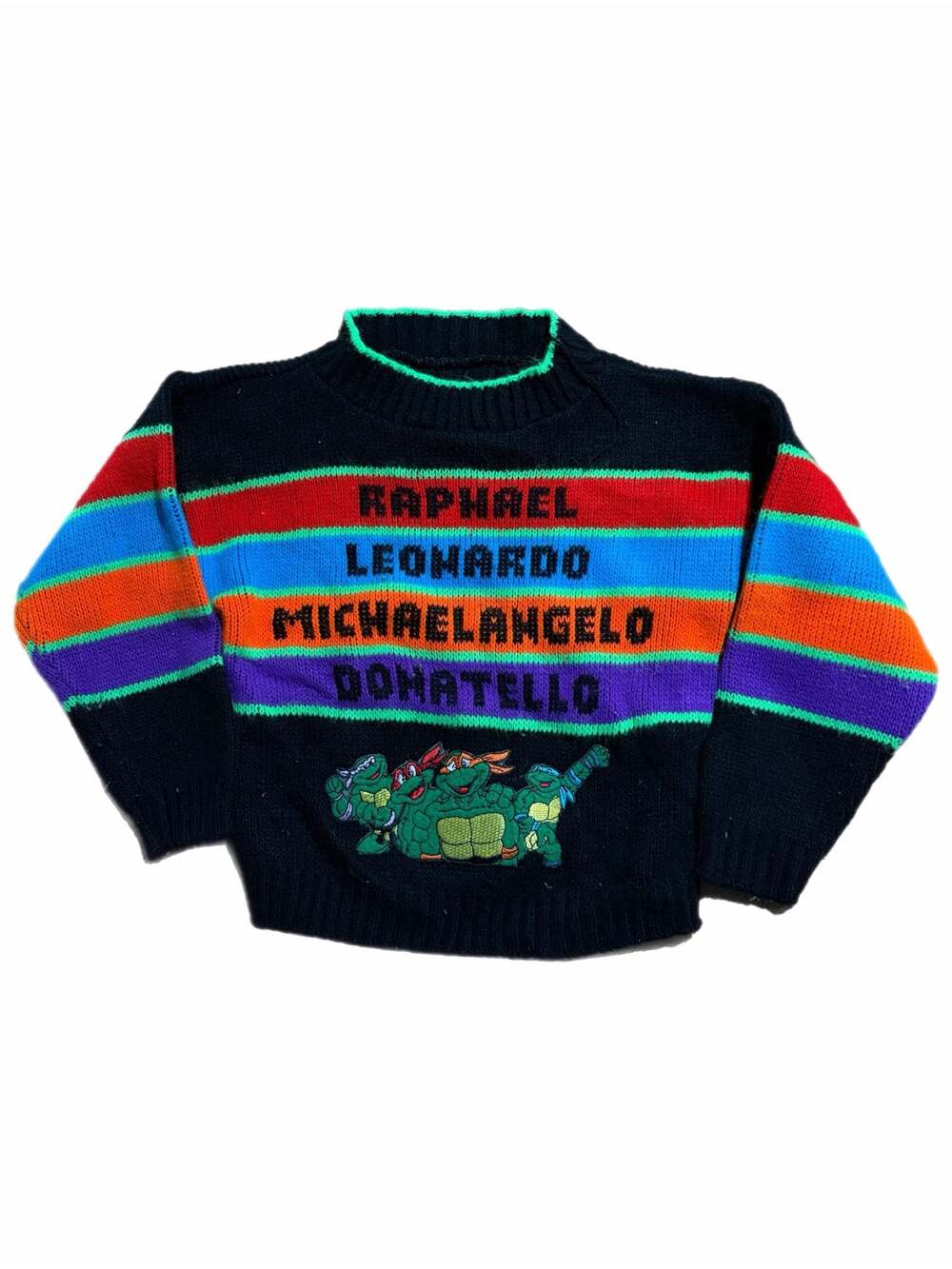 Vintage 1990s Teenage Mutant Ninja Turtles Knit Kids Sweater